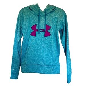 Under Armour Storm Cold Gear Jacket Hoodie Women's XS Long Sleeve Pink Blue Semi